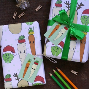 Carta da regalo con verdure di Natale