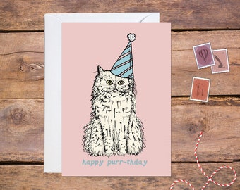 Happy Purr-thday Cat Birthday Card