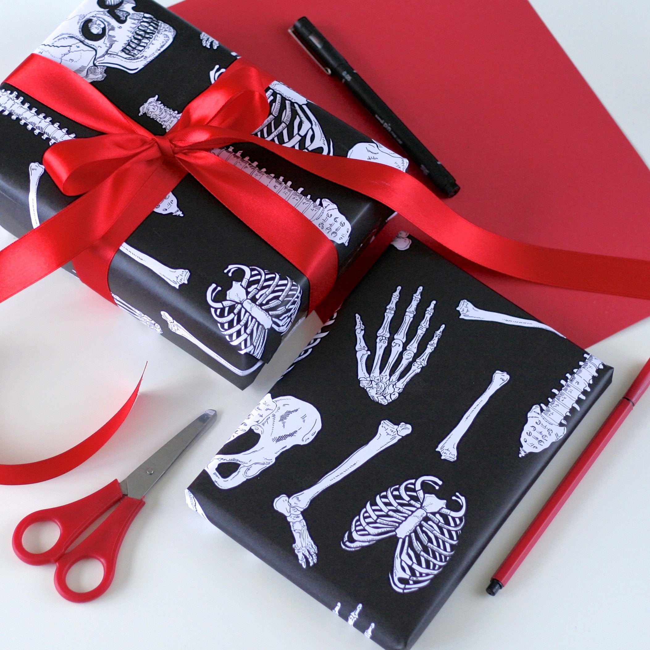 Bones Wrapping Paper Halloween Gift Wrap Pirate Wrapping Paper