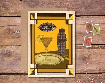 Sidecar Cocktail Christmas Card