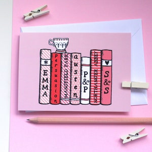 Jane Austen Bookshelf Card