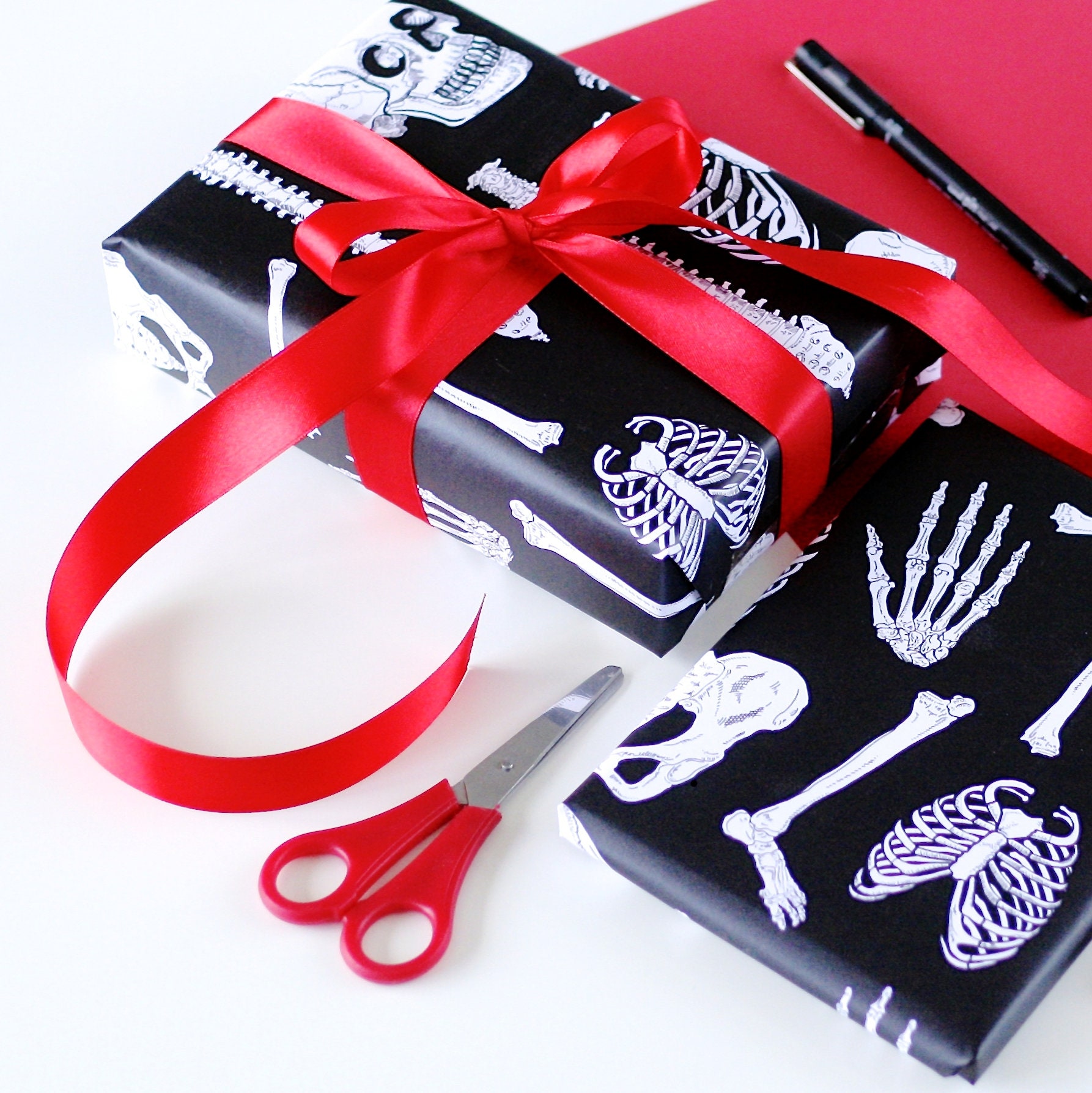 Bones Wrapping Paper Halloween Gift Wrap Pirate Wrapping Paper