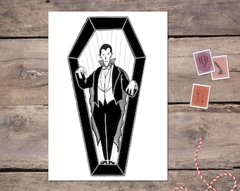 Dracula Black Ink Postcard