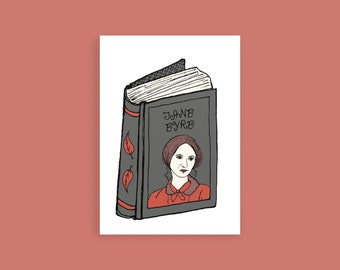 Book Postcard Jane Eyre Postcard Charlotte Bronte Postcard Mini Print Unframed