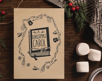 A Christmas Carol Book Christmas Card