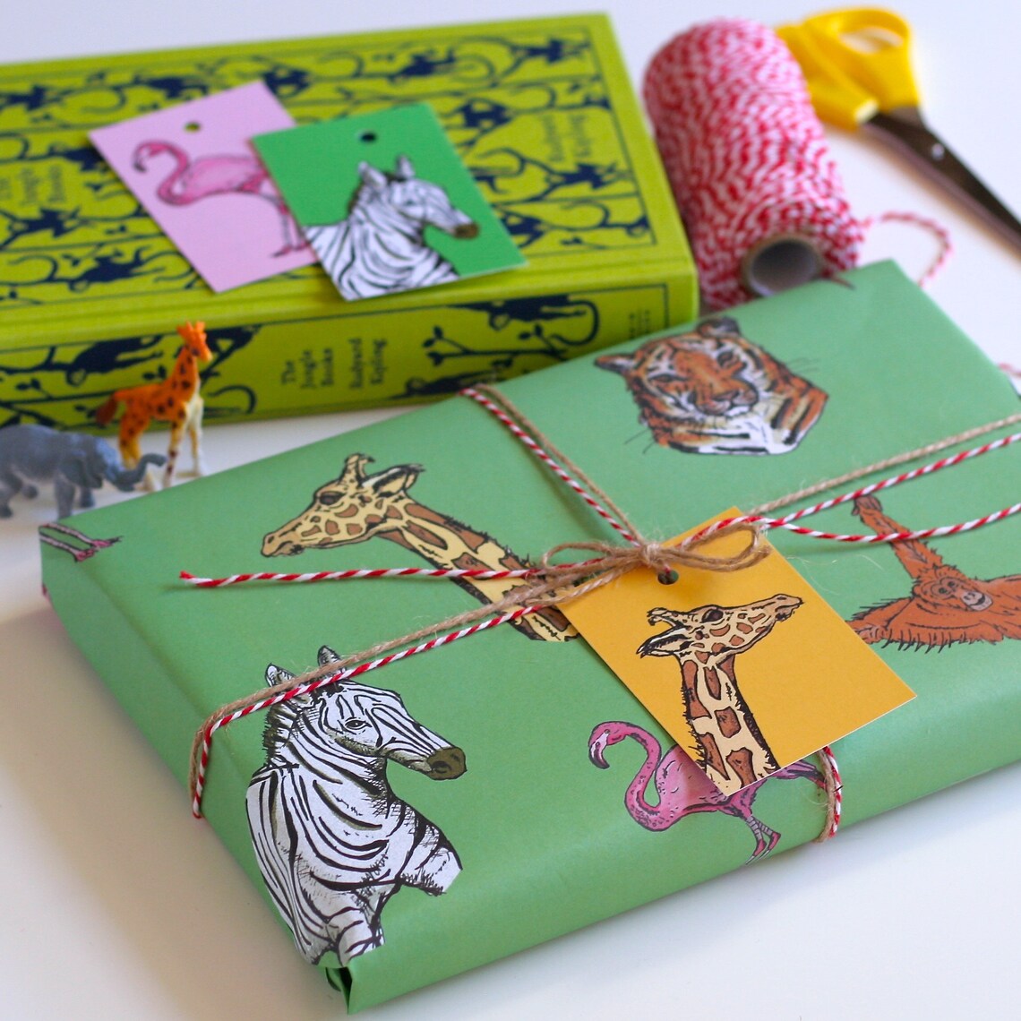 Safari Animal Wrapping Paper Zoo Animals Wrapping Paper Zoo | Etsy