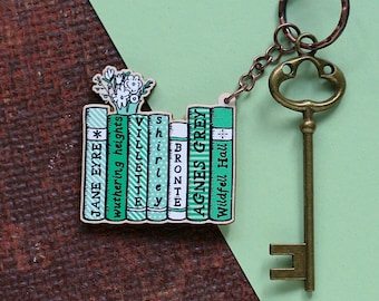 Bronte Sisters Bookshelf Keyring