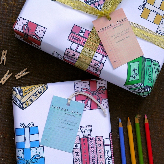 Books Wrapping Paper Gift Set 