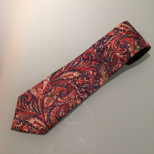 Vintage Liberty of London Necktie, Paisley Tie, Imported English Fabric, Excellent Condition