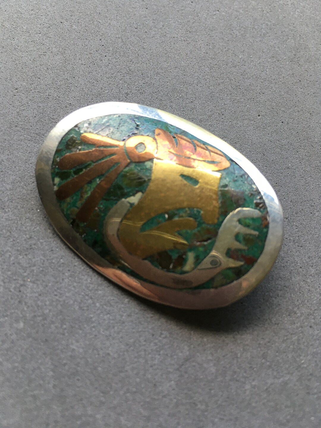 Vintage Taxco Pendant & Pin, Aztec Warrior, Sterling, Mexico, Eagle 3 ...