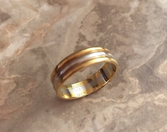 Vintage 18kt Gold & Platinum Band, Size 10 1/4, Unisex Multi color Band, Ring