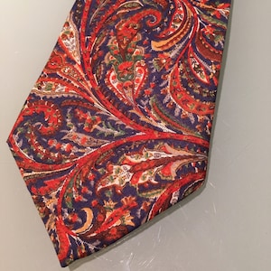 Vintage Liberty of London Necktie, Bright Paisley Tie, Imported English Fabric, Excellent Condition, Get ready for fall!