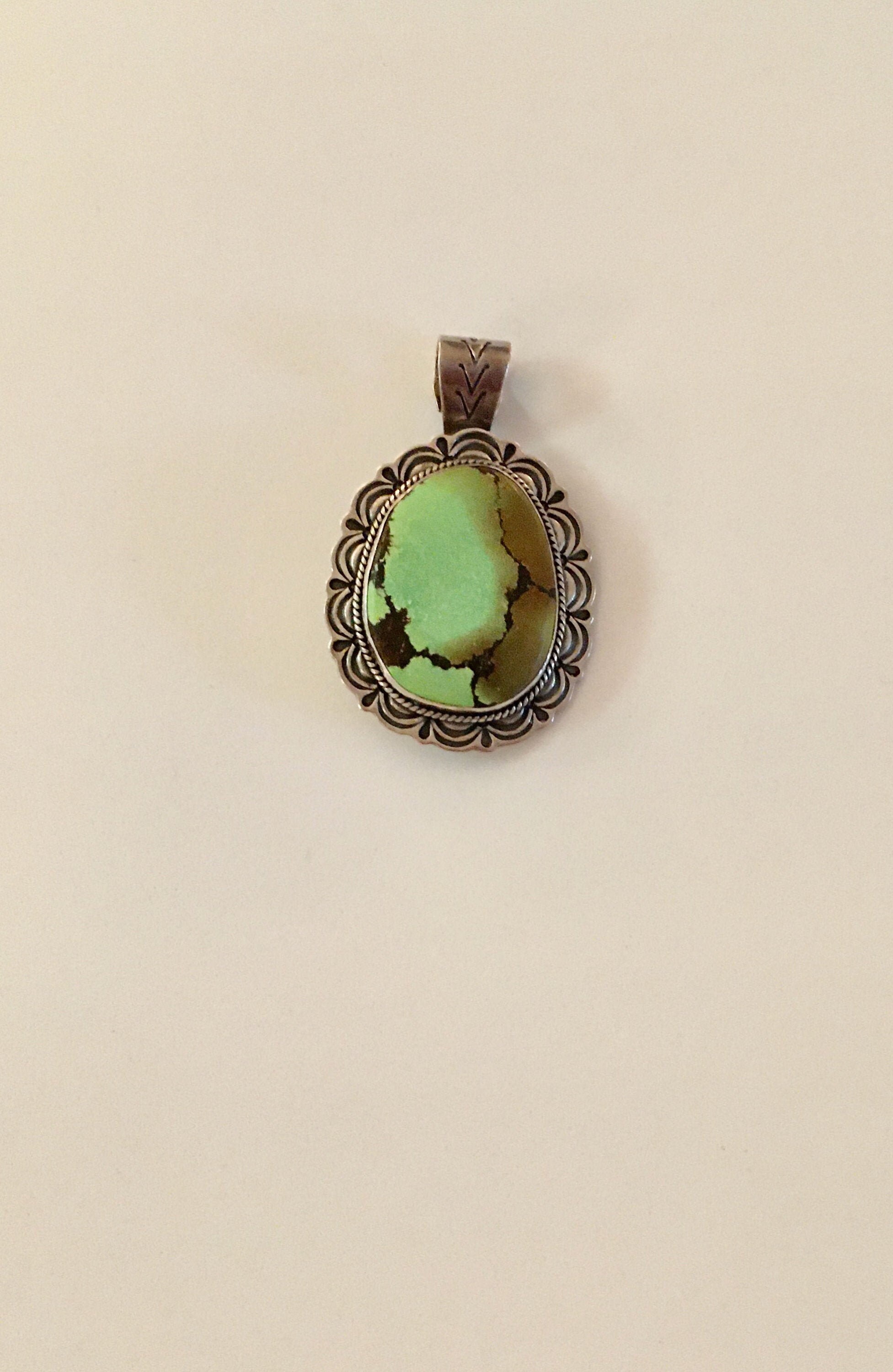 Vintage Navajo Gary Reeves Turquoise Sterling Silver Pendant/ Pin
