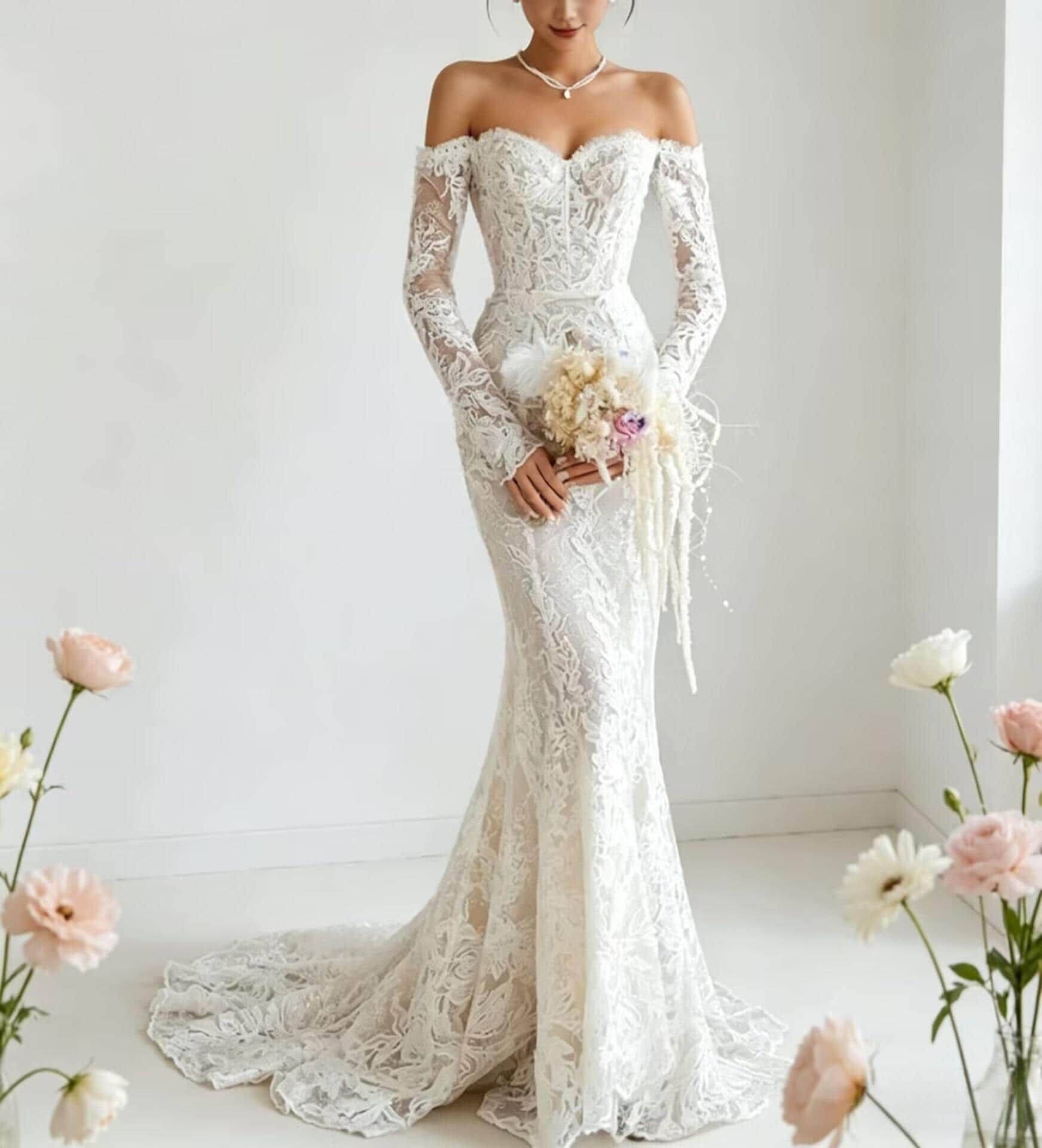 Mermaid Lace Sweetheart Wedding Dress - Etsy