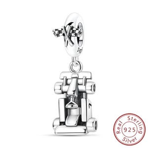 F1-Rennwagen-Anhänger – Anhänger aus 925er Sterlingsilber für Armband und Halskette