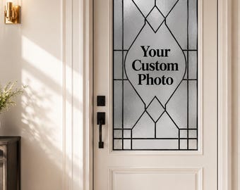 Personalized Window Privacy Film, Custom Stained Glass From Your Image, Upload Photo Design, Decorative Frosted Window Cling