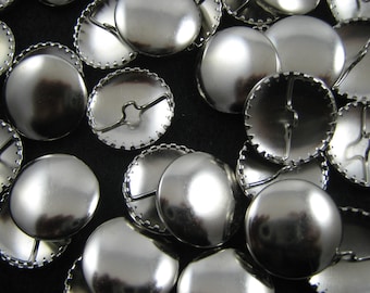Textured Chenille 30l//19mm Silver Upholstery Fabric Covered Buttons Grey//Silver