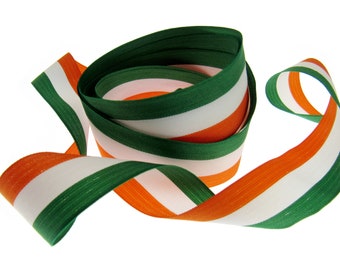 Irish Tricolor Ribbon Ireland -  5m x Green/White/Orange Patriotic Ribbon - 15mm / 25mm / 40mm