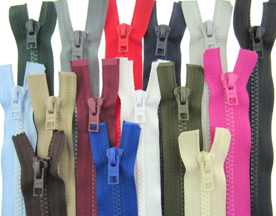 20/"// 51 CM CHUNKY PLASTIC OPEN END ZIP CHOOSE YOUR PREFERED COLOUR!