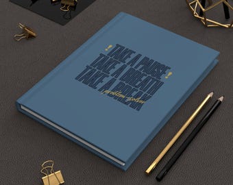 Matte Blue Executive Gift | Hardcover Journal | Motivational Self-Care, Desk Accessory Aesthetics