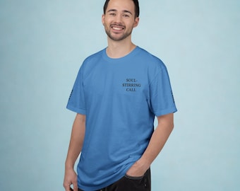 Broderad t-shirt med själsrörande samtal, plaggfärgad bomull, minimalistiskt tryck (Comfort Colors®)