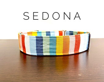 Sedona- Multicolored Stripes dog/cat collar and/or collar and leash