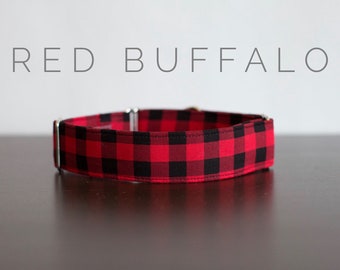Red Buffalo- Black and Red Plaid Dog/Cat Collar and/or Leash