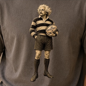 Einstein Rugby Shirt - Vintage Rugby Player Tee - Funny Smart Rugby Graphic Shirt - Comfort Colors 1717 - RugbyBest™ Gift