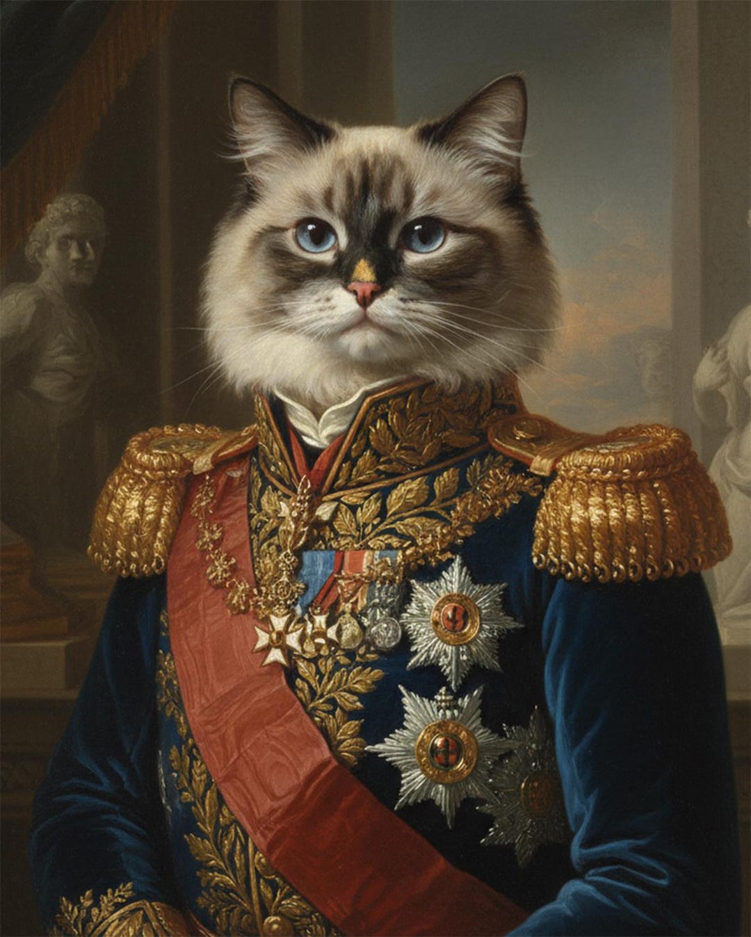 Custom Royal Pet Portrait, Renaissance Cat Painting, Regal Canvas Art ...