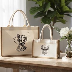 Bolso de lona personalizado inspirado en costuras. imagen 1
