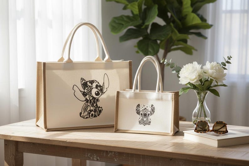 Bolso de lona personalizado inspirado en costuras. imagen 1