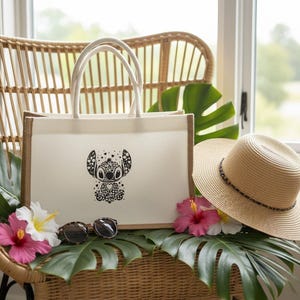 Bolso de lona personalizado inspirado en costuras. Stitch with hearts