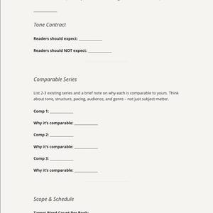 May include: A page from "The Al-Assisted Series Planning Workbook" with the title "The Plotting Table." The page includes prompts for outlining a series, such as "Reader Promise," "Tone Contract," and "Comparable Series." The bottom of the page reads "Page 8."