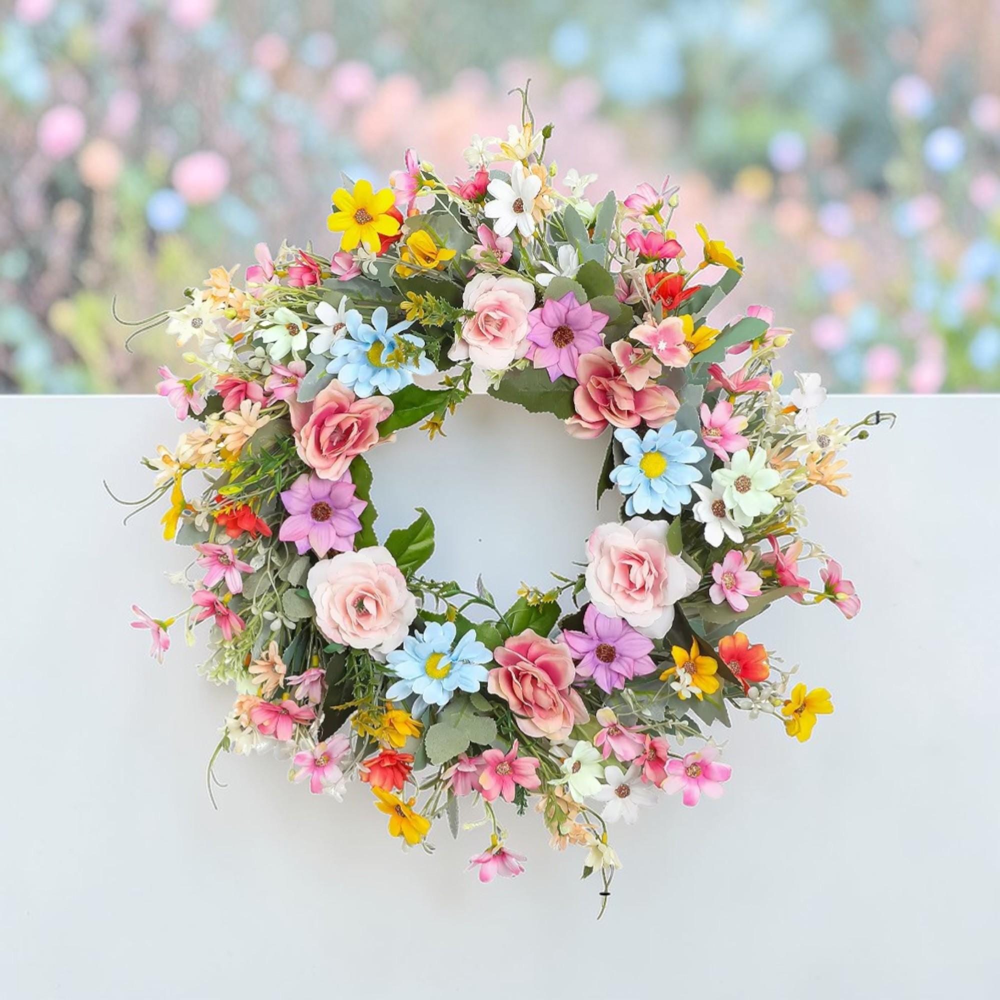 Ghirlanda Pasquale Per Porta 2 Pezzi | Iuta Gialla A Quadri | Lunghezza 135 Cm | Per Decorazioni Di Pasqua E Matrimoni