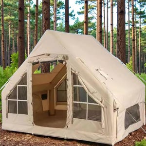 インフレータブルキャンプテント 自動セットアップ 防水 ファミリーテント 大型 アウトドア エアテント ポータブル グランピング シェルター 日よけ 雨よけ