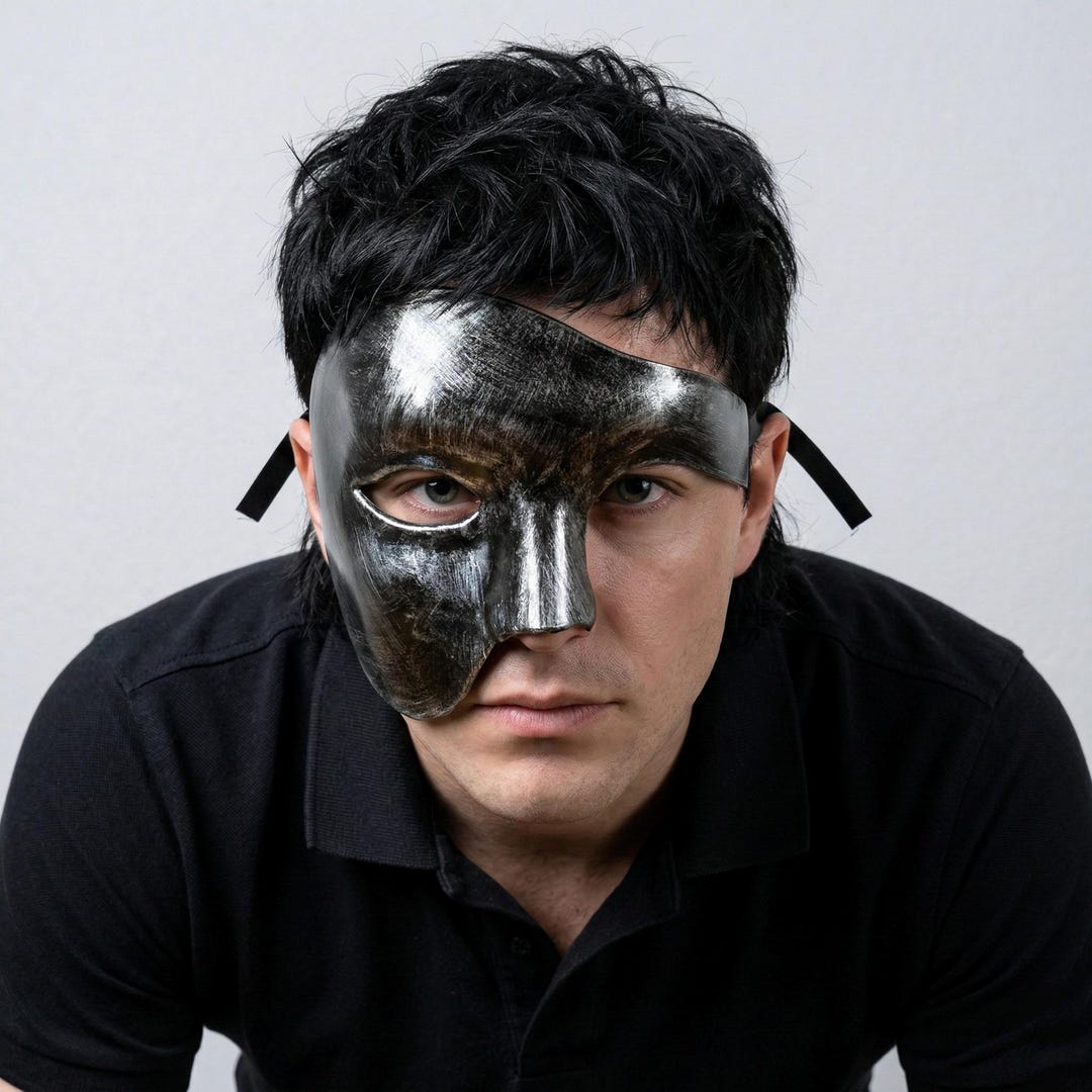 Venetian Phantom Style Mask | Half Face Masquerade | Gothic Party ...