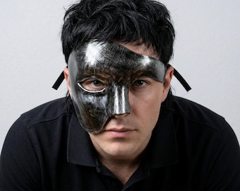 Venetian Phantom Style Mask | Half Face Masquerade | Gothic Party Costume Accessory | Prom Ball Mask