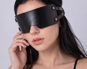 Cosplay Faux Leather Blindfold Mask | Minimalist  Eye Mask | Costume Accessory