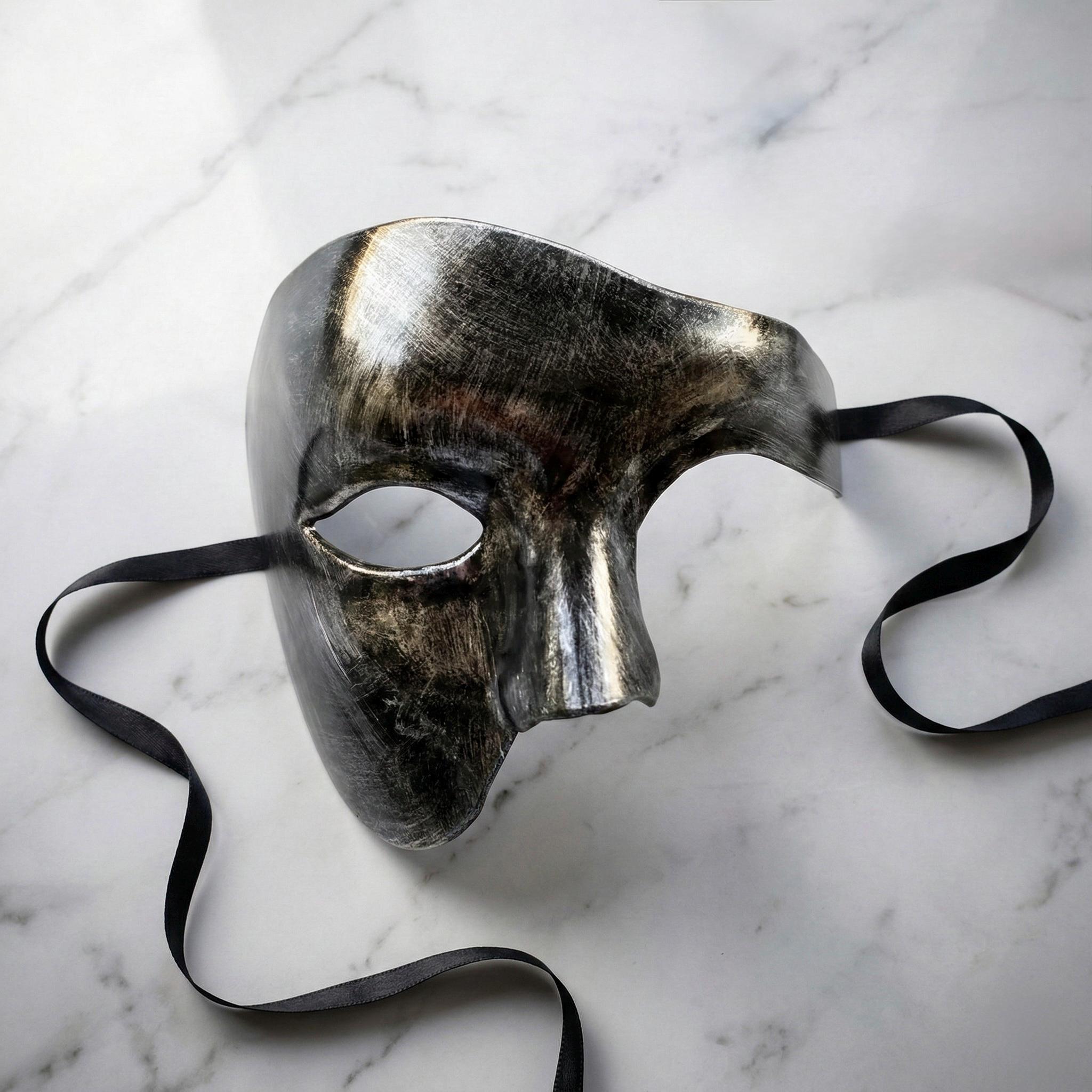 Venetian Phantom Style Mask | Half Face Masquerade | Gothic Party ...