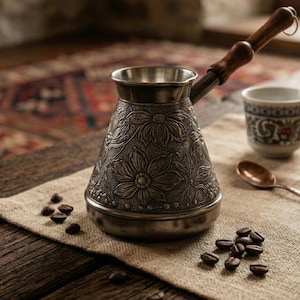 May include: A white ceramic mug with a black handle and the text "But First, Coffee" in a handwritten style. The mug is on a white surface. The mug is approximately 4 inches tall.
