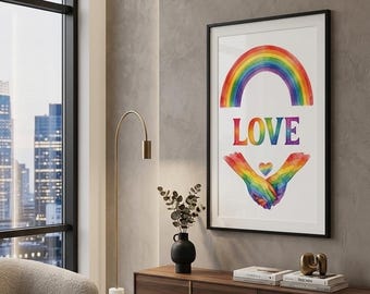 United in Color  – Pride & Unity Watercolor Art Print