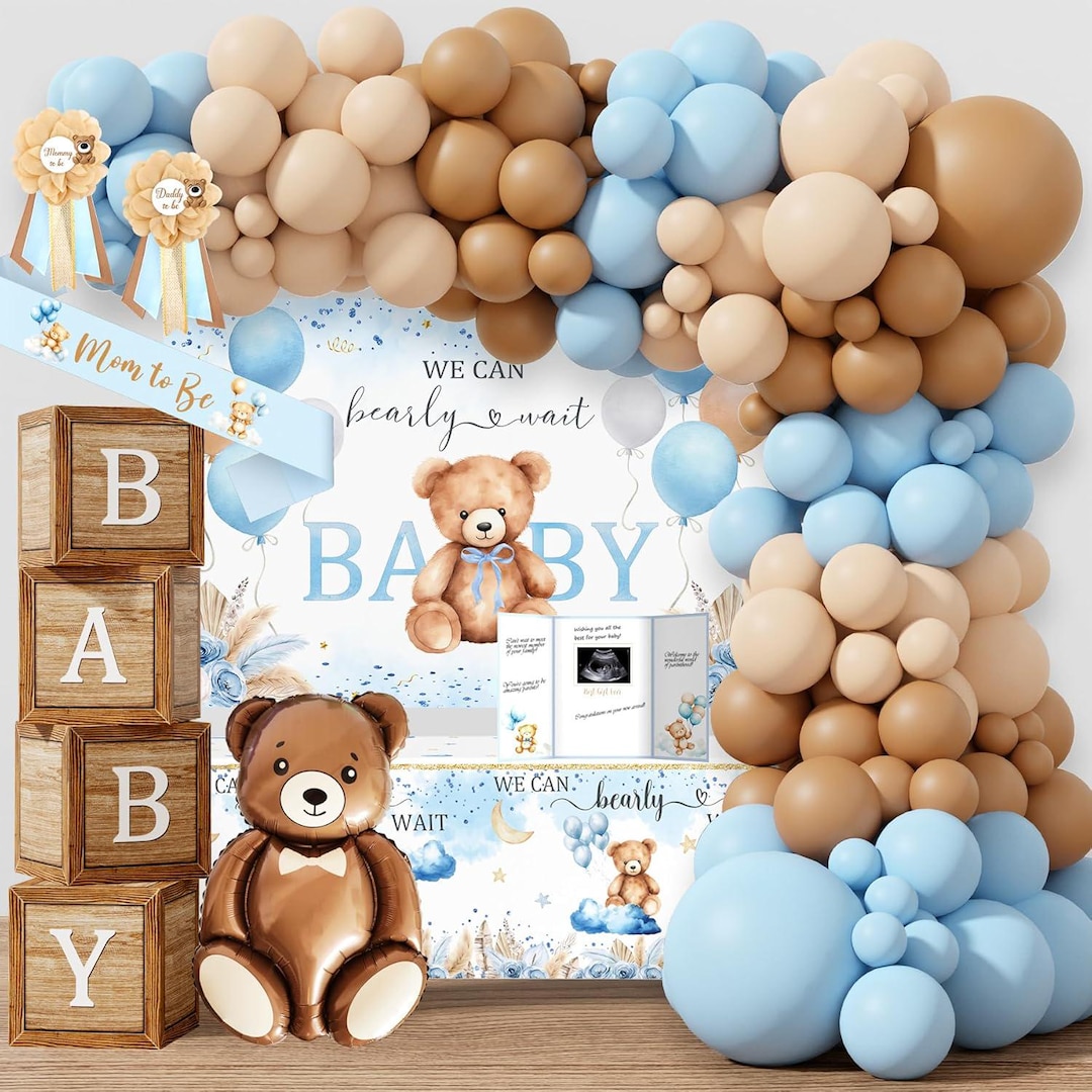 Bear Baby Shower Decorations Party Supplies, We Can Bearly Wait Baby ...