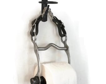 Equestrian Bit Toilet Roll Holder / Tea Towel Hanger, Bath or Kitchen – Curb Bit Horse Decor Gift