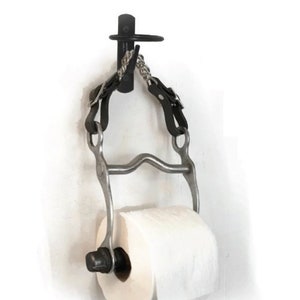 Equestrian Bit Toilet Roll Holder / Tea Towel Hanger, Bath or Kitchen – Curb Bit Horse Decor Gift