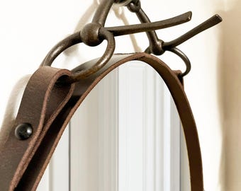 12" x 16" Oval Bronze Bridle Mirror, Half Cheek Snaffle Bit horse decor