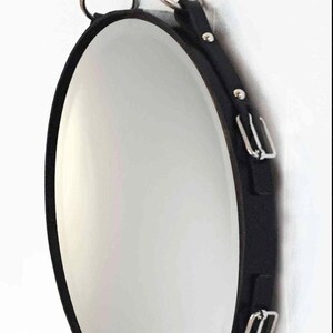 24" Equestrian Leather Mirror with Snaffle Bit - Horse Decor immagine 4