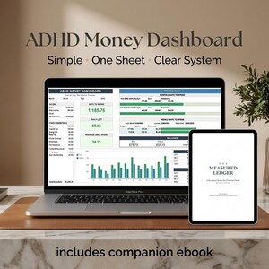 ADHD-budgetkalkylblad Google Sheets, Safe-to-Spend-spårare (PDF e-bok)