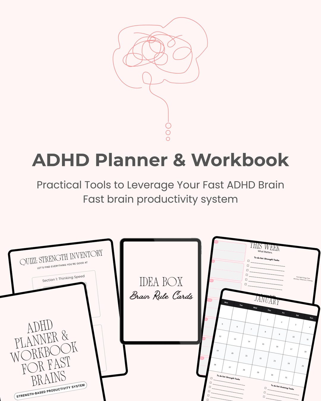 ADHD Planner Bundle Printable for Adults – Action Based Productivity ...