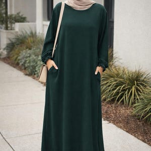 CEY Fabric Abaya with Invisible Pockets  Everyday School & Office Wear