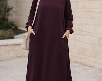 CEY Fabric Abaya with Invisible Pockets  Everyday School & Office Wear